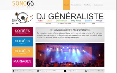 Page d'accueil du site Sono66